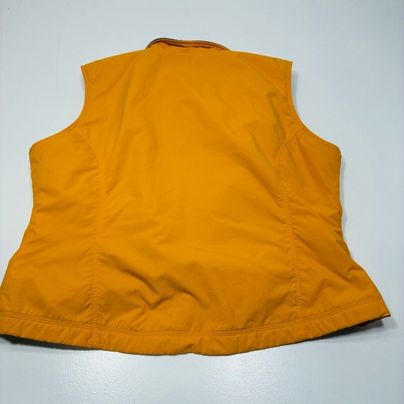 LL Bean Vest Women Yellow Size XL Regular‎ Fleece Lined Nylon Outdoors Hiking - Picture 4 of 10